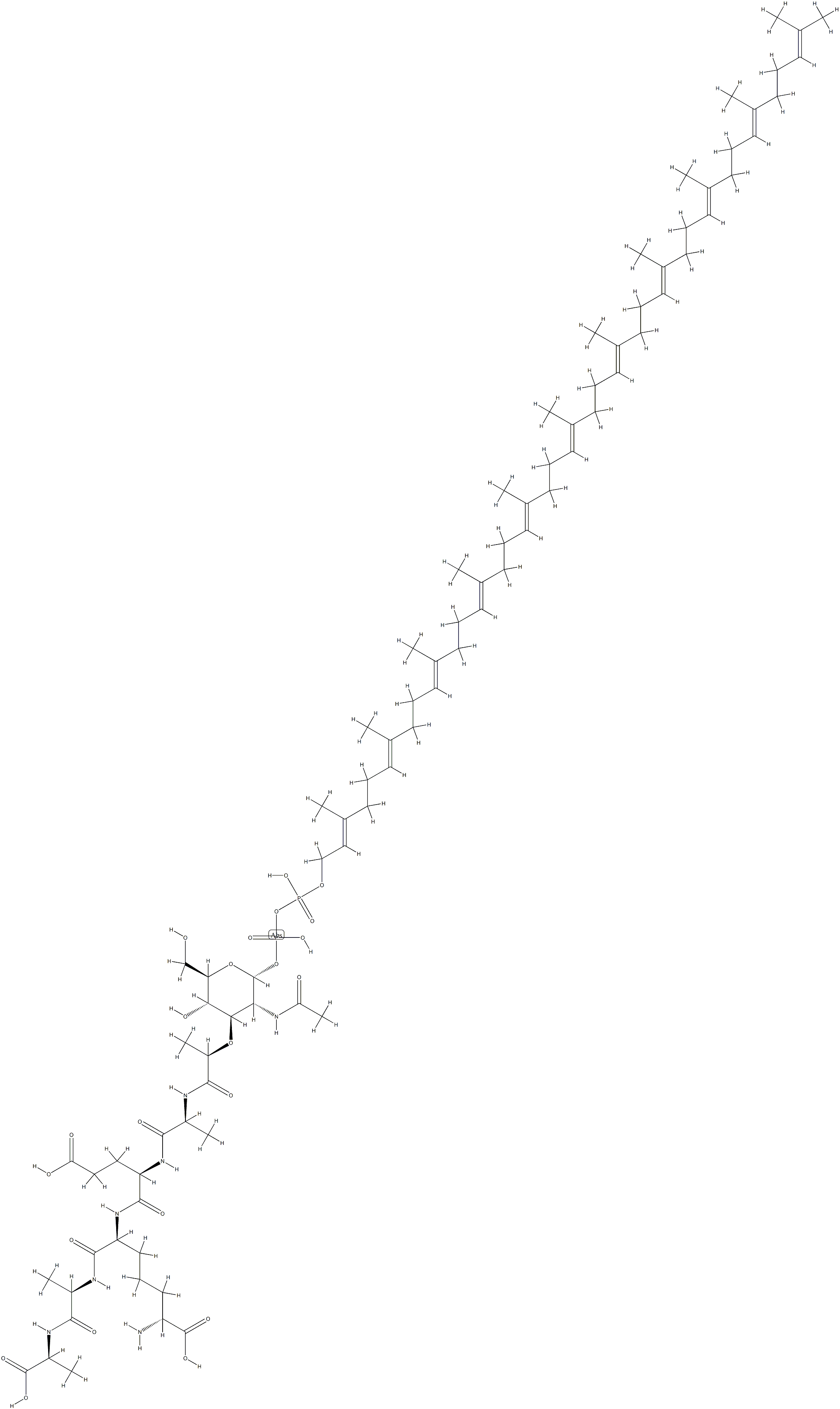 undecaprenyl biphosphate-N-acetylmuramoyl-pentapeptide Struktur