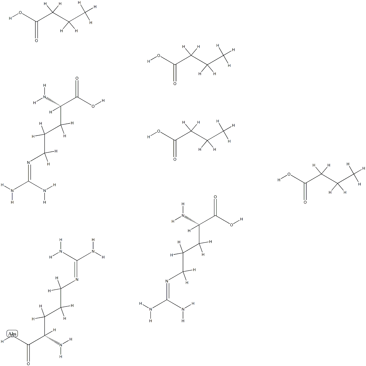 L-Arginine, butanoate (3:4) Structure