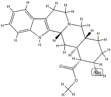 (3β)-17α-ヒドロキシヨヒンバン-16β-カルボン酸メチル 化学構造式
