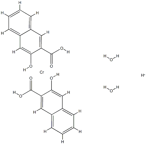 hydrogen diaquabis[3-hydroxynaphthalene-2-carboxylato(2-)-O2,O3]chromate(1-) Struktur