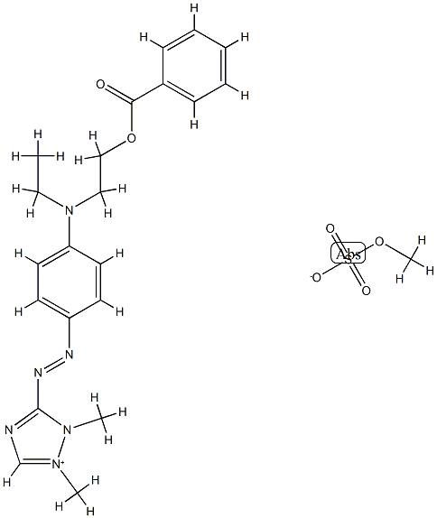 3(or5)-[[4-[[2-(benzoyloxy)ethyl]ethylamino]phenyl]azo]-1,2(or1,4)-dimethyl-1H-1,2,4-triazolium methyl sulphate Struktur