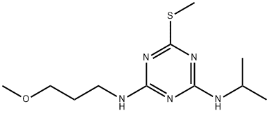 2-イソプロピルアミノ-4-[(3-メトキシプロピル)アミノ]-6-メチルチオ-1,3,5-トリアジン 化学構造式