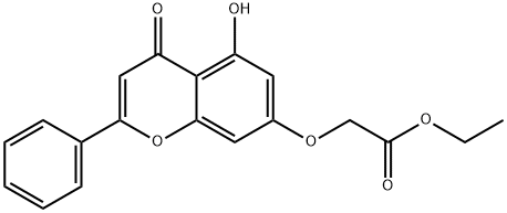 ethyl 2-[(5-hydroxy-4-oxo-2-phenyl-4H-chromen-7-yl)oxy]acetate Struktur