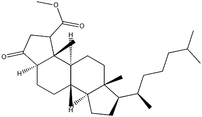 2-carbomethoxy-A-nor-5 alpha-cholestan-3-one Struktur