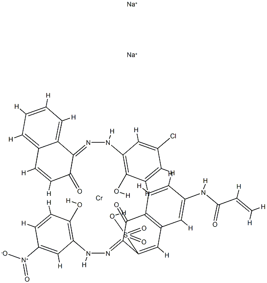 disodium [1-[(5-chloro-2-hydroxyphenyl)azo]-2-naphtholato(2-)][4-hydroxy-3-[(2-hydroxy-5-nitrophenyl)azo]-7-[(1-oxoallyl)amino]naphthalene-2-sulphonato(3-)]chromate(2-) Structure