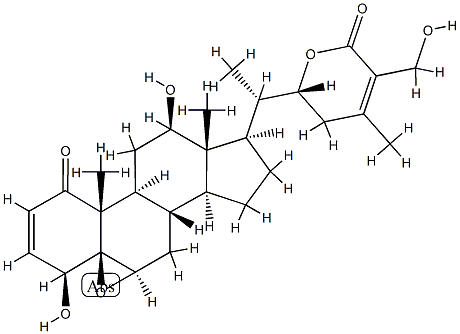 (22R)-5β,6β-Epoxy-4β,12β,22,27-tetrahydroxy-1-oxo-5β-ergosta-2,24-dien-26-oic acid δ-lactone,84461-54-1,结构式