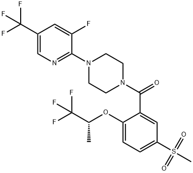 845614-12-2 [4-(3-氟-5-三氟甲基吡啶-2-基)哌嗪-1-基][5-甲基磺酰基-2-[((R)-2,2,2-三氟-1-甲基乙基)氧基]苯基]甲酮