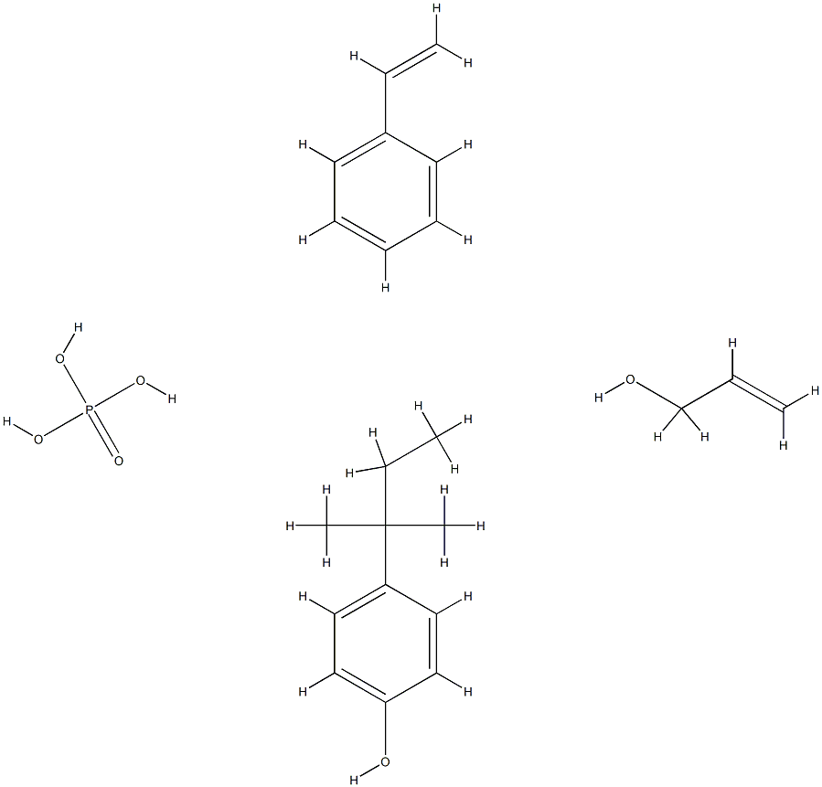 Phosphoric acid, mixed esters with allyl alc.-styrene polymers and 4-(1,1-dimethylpropyl)phenol Structure