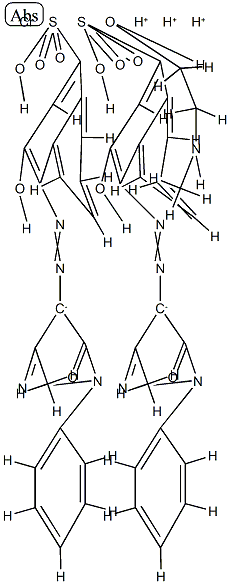 trihydrogen bis[4-[(4,5-dihydro-3-methyl-5-oxo-1-phenyl-1H-pyrazol-4-yl)azo]-3-hydroxynaphthalene-1-sulphonato(3-)]chromate(3-), compound with 2-(methylamino)ethanol Structure