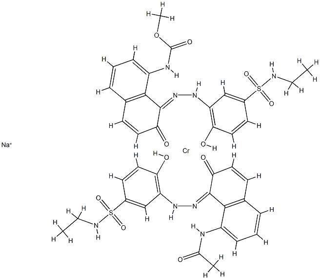 Chromate(1-), [N-[8-[[5-[(ethylamino)sulfonyl]-2-hydroxyphenyl]azo]-7-hydroxy-1-naphthalenyl]acetamidato(2-)][methyl [8-[[5-[(ethylamino)sulfonyl]-2-hydroxyphenyl]azo]-7-hydroxy-1-naphthalenyl]carbamato(2-)]-, sodium 结构式