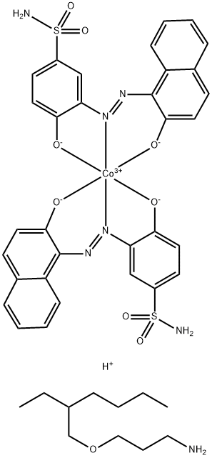 二[4-羟基-3-[(2-羟基-1-萘基)偶氮]苯磺酰胺合]钴酸氢、3-[(2-乙基己基)氧基]-1-丙胺的化合物,84912-04-9,结构式