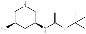 tert-butyl rac-[(3S,5R)-5-hydroxy-3-piperidinyl]carbamate Struktur