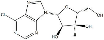 6-Chloro-9-(3-C-methyl-beta-D-ribofuranosyl)-9H-purine Struktur