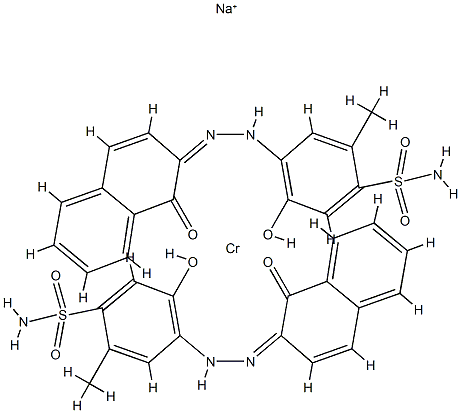 sodium bis[5-hydroxy-4-[(1-hydroxy-2-naphthyl)azo]-2-methylbenzene-1-sulphonamidato(2-)]chromate(1-) 结构式