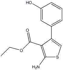 Ethyl-2-amino-4-(3-hydroxyphenyl)thiophene-3-carboxylate 化学構造式