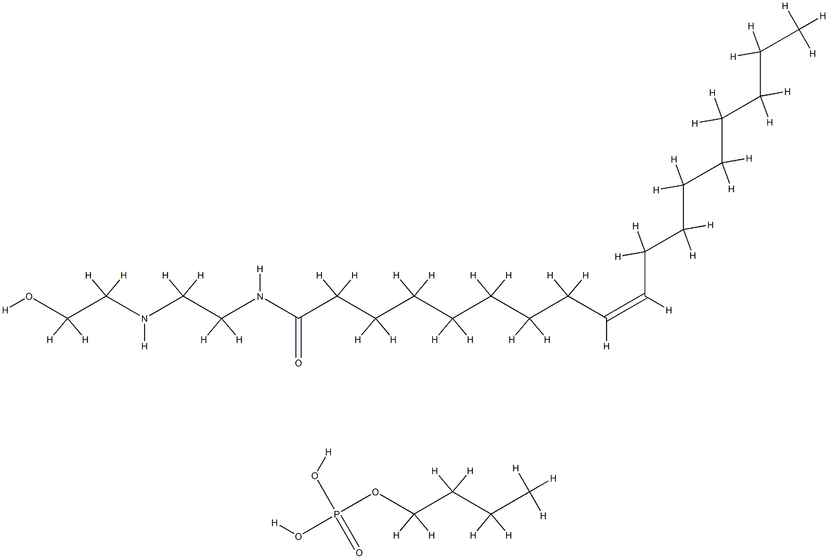 Phosphoric acid, butyl ester, compd. with (Z)-N-[2-[(2-hydroxyethyl)amino]ethyl]-9-octadecenamide Struktur