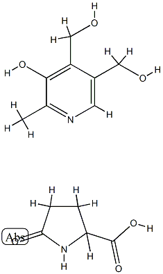 rac-(R*)-5-オキソ-2-ピロリジンカルボン酸·3-ヒドロキシ-2-メチル-4,5-ピリジンジメタノール 化学構造式
