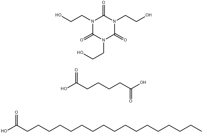 Hexanedioic acid, ester with 1,3,5-tris(2-hydroxyethyl)-1,3,5-triazine-2,4,6(1H,3H,5H)-trione octadecanoate (ester) 结构式