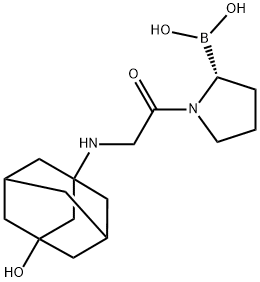 [(2R)-1-[[(3-羟基三环[3.3.1.13,7]癸烷-1-基)氨基]乙酰基]-2-吡咯烷基]硼酸 结构式