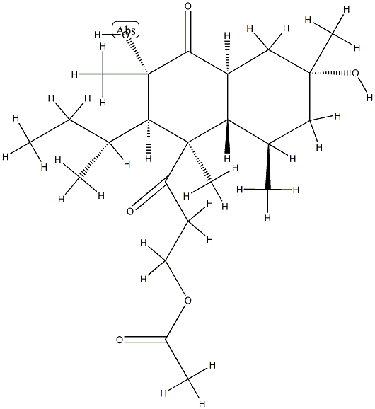 (2S,3R,4R,4aα,8aβ)-4-[3-(Acetyloxy)-1-oxopropyl]-3,4,4a,5,6,7,8,8a-octahydro-2β,7β-dihydroxy-2α,4,5α,7α-tetramethyl-3-[(R)-1-methylpropyl]-1(2H)-naphthalenone 结构式