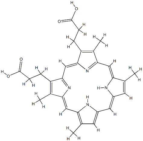 3,7,13,17-Tetramethyl-21H,23H-porphyrin-2,18-dipropanoic acid 结构式