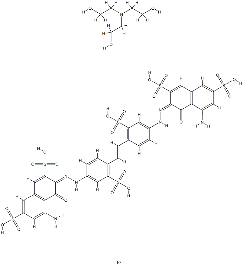 3,3'-[vinylenebis[(3-sulpho-p-phenylene)azo]]bis[5-amino-4-hydroxynaphthalene-2,7-disulphonic] acid, potassium salt, compound with 2,2',2''-nitrilotriethanol Structure