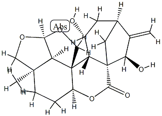1-Deoxo-10,13-dideoxy-10α,21-epoxy-1α,5β-dihydroxyenmein 结构式