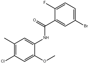 5-bromo-N-(4-chloro-2-methoxy-5-methylphenyl)-2-fluorobenzamide,853317-34-7,结构式