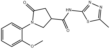 1-(2-methoxyphenyl)-N-[(2E)-5-methyl-1,3,4-thiadiazol-2(3H)-ylidene]-5-oxopyrrolidine-3-carboxamide,854041-96-6,结构式