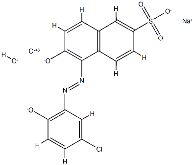 sodium 5-[(5-chloro-2-hydroxyphenyl)azo]-6-hydroxynaphthalene-2-sulphonato(3-)]hydroxychromate(1-) Struktur
