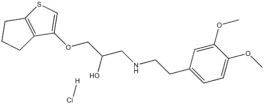 1-[2-(3,4-dimethoxyphenyl)ethylamino]-3-(8-thiabicyclo[3.3.0]octa-6,9- dien-6-yloxy)propan-2-ol hydrochloride Structure
