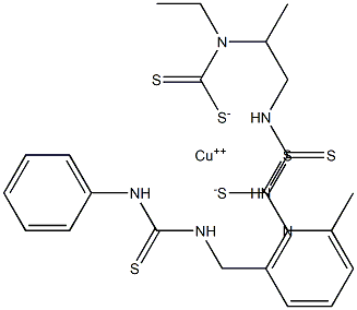 Copper, [[(phenylamino)thioxomethyl]amino]methyl diethylcarbamodithioate complexes 结构式