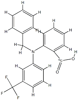 Benzoic-carboxy-14C  acid,  2-[(phenylmethyl)[3-(trifluoromethyl)phenyl]amino]-  (9CI),85600-18-6,结构式