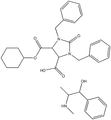 cyclohexyl hydrogen cis-1,3-dibenzyl-2-oxoimidazolidine-4,5-dicarboxylate, compound with [R-(R*,S*)]-alpha-[1-(methylamino)ethyl]benzyl alcohol (1:1)|