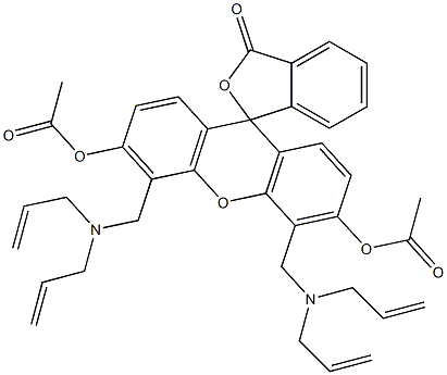di(methylene diallylamine)fluorescein diacetate Structure