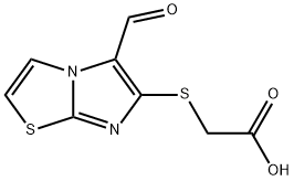 2-((5-ForMyliMidazo[2,1-b]thiazol-6-yl)thio)acetic acid 结构式