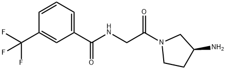 N-[2-[3β-[[4-[5-(2-ピリミジニル)-2-ピリジニル]-4-ヒドロキシシクロヘキシル]アミノ]-1-ピロリジニル]-2-オキソエチル]-3-(トリフルオロメチル)ベンズアミド 化学構造式