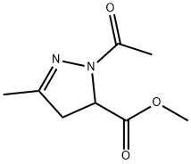 -delta-2-5-Pyrazolinecarboxylic  acid,  1-acetyl-3-methyl-,  methyl  ester  (3CI) Struktur