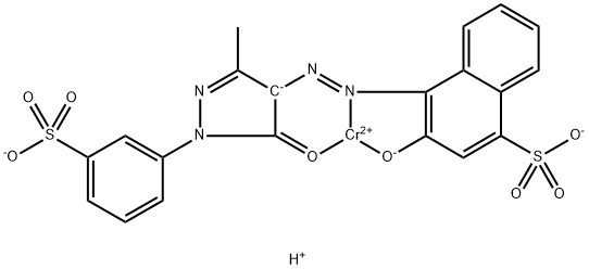 dihydrogen [4-[[4,5-dihydro-3-methyl-5-oxo-1-(3-sulphophenyl)-1H-pyrazol-4-yl]azo]-3-hydroxynaphthalene-1-sulphonato(4-)]chromate(2-),85896-45-3,结构式