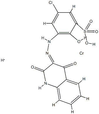 hydrogen [5-chloro-2-hydroxy-3-[(1,2,3,4-tetrahydro-2,4-dioxoquinolin-3-yl)azo]benzene-1-sulphonato(3-)]chromate(1-) Structure