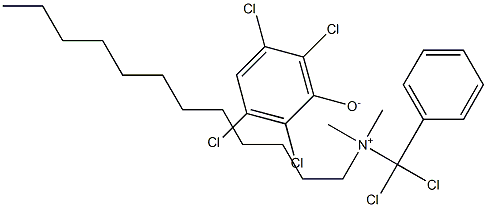 (dichlorobenzyl)dodecyldimethylammonium, salt with 2,3,5,6-tetrachlorophenol (1:1) Structure