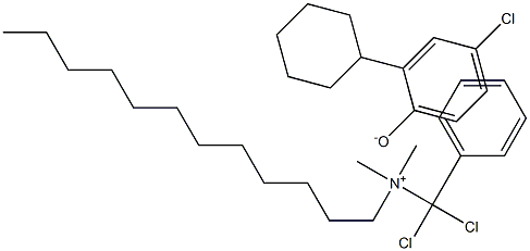 (dichlorobenzyl)dodecyldimethylammonium, salt with 4-chloro-2-cyclohexylphenol (1:1) Struktur