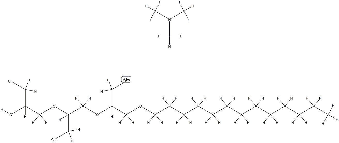 1-chloro-3-[2-chloro-1-[[2-chloro-1-[(tridecyloxy)methyl]ethoxy]methyl]ethoxy]propan-2-ol, compound with trimethylamine 结构式