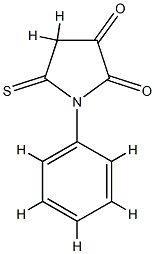 2,3,5(4)-Pyrroletrione,  1-phenyl-5-thio-  (1CI) Structure