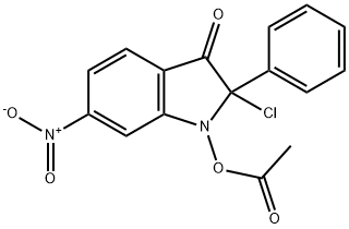 Pseudoindoxyl,  2-chloro-1-hydroxy-6-nitro-2-phenyl-,  acetate  (2CI) 结构式