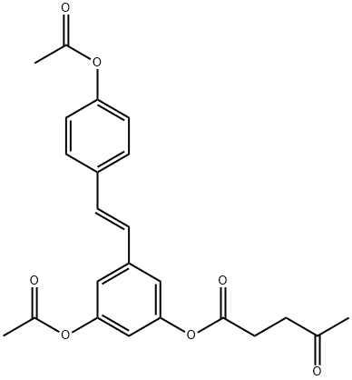 1-O-Levulinoyl Resveratrol Diacetate Struktur