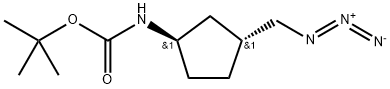 CarbaMic acid, [(1R,3R)-3-(azidoMethyl)cyclopentyl]-, 1,1-diMethylethyl ester, rel- (9CI) Struktur