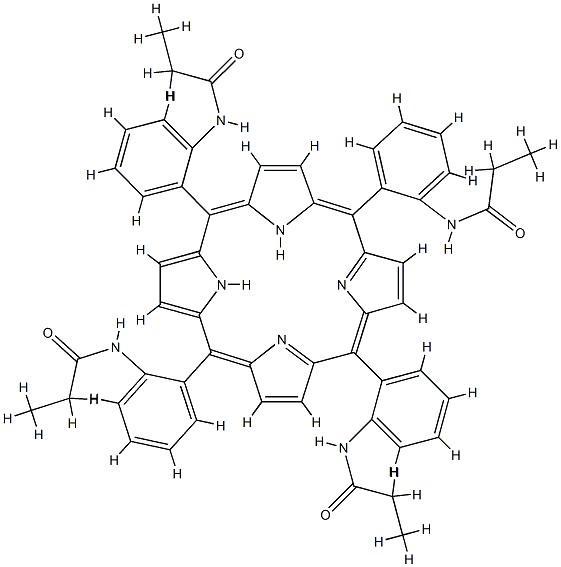 3,1-meso-tetrakis(2-propionamidophenyl)porphyrin Struktur