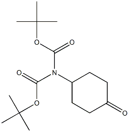 4-(N,N-bis(tert-butoxycarbonyl)amino)cyclohexanone Structure