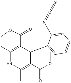 2,6-dimethyl-3,5-dicarbomethoxy-4-(2-isothiocyano)phenyl-1,4-dihydropyridine 结构式